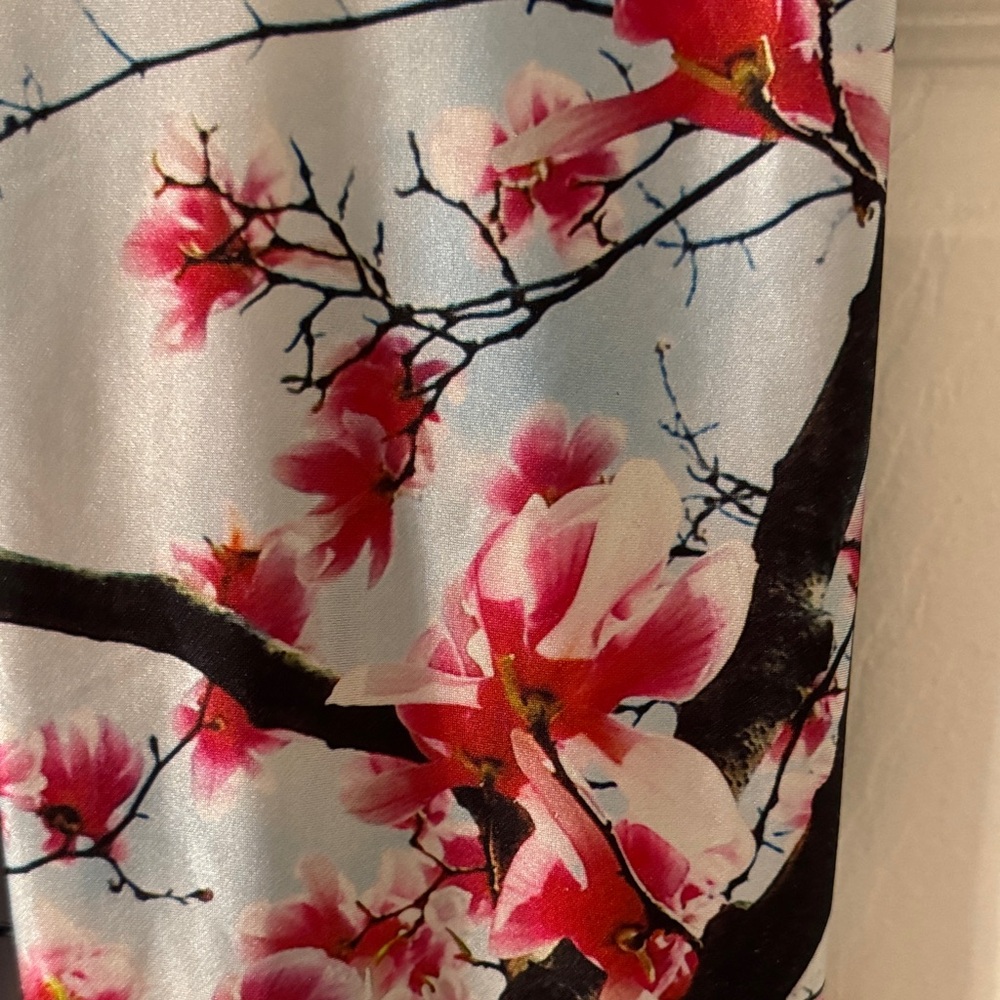 Terez Floral Print Leggings - Pink and Blue - Picture 2 of 4